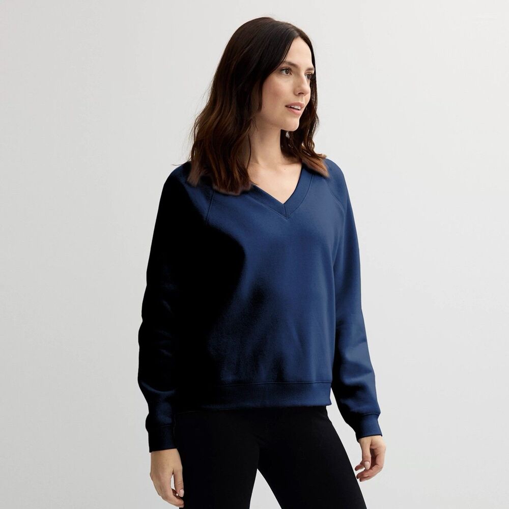 Sonoma Goods For Life Sweatshirt Size XL Blue Women's V-Neck NWT